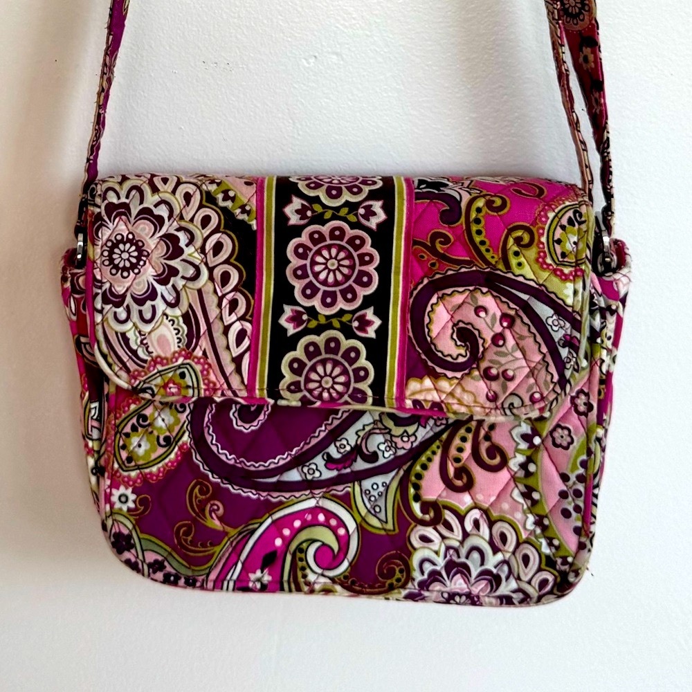 Vera Bradley Hipster Crossbody Bag in Pink & Purple Very Berry Paisley